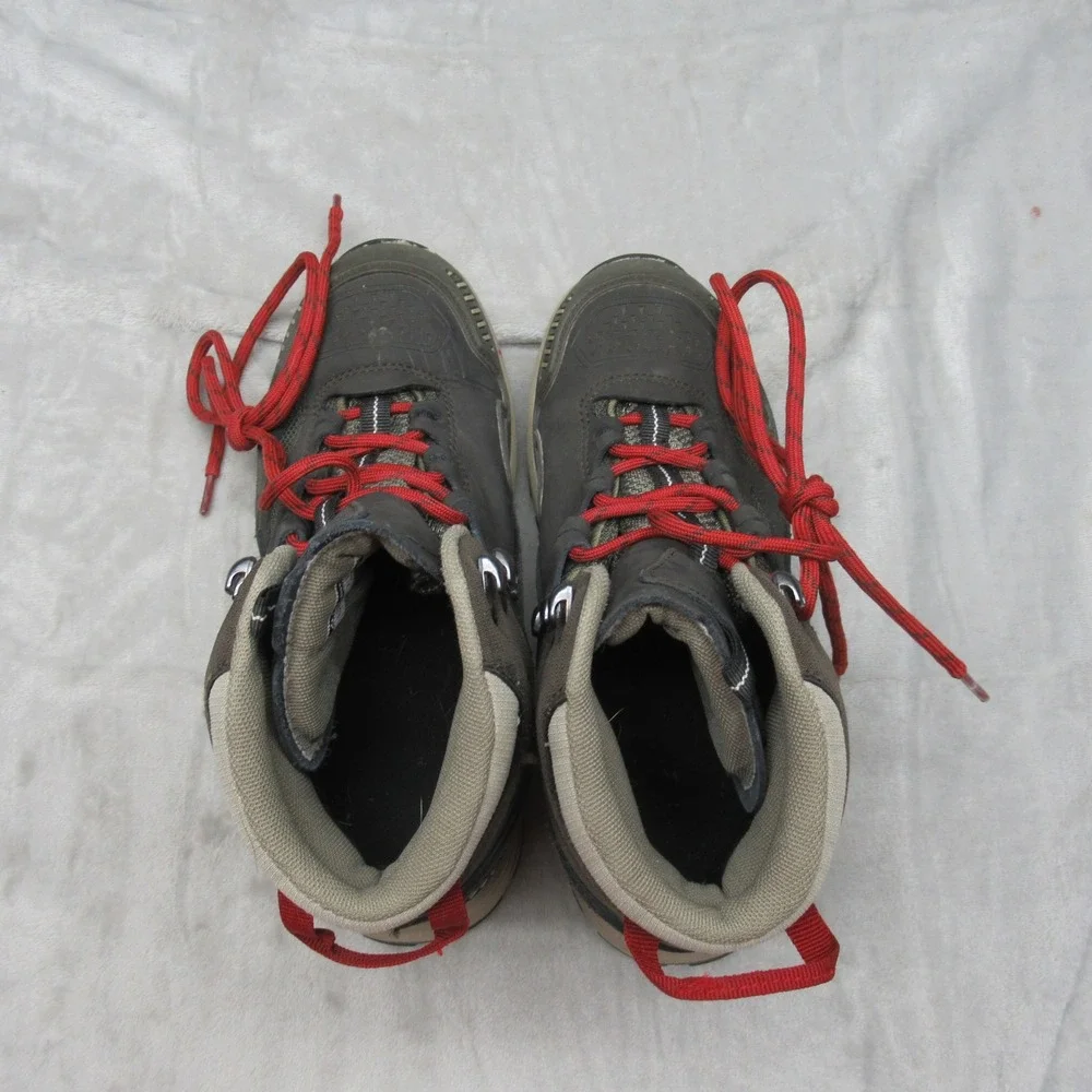Vasque Kids‎ Hiking Boots 5 Brown Waterproof Red Laces Trail Trekking Breeze AT